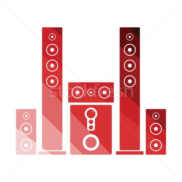 [[stock_photo]]: Audio · orateurs · icône · couleur · design · fête