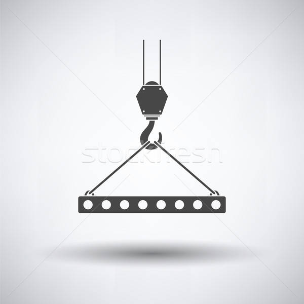 Icon of slab hanged on crane hook by rope slings  Stock photo © angelp