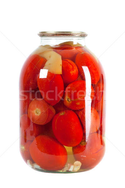 красный помидоров стекла банку консервированный изолированный Сток-фото © angelp