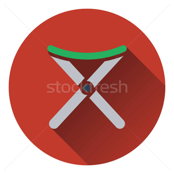 Icon of Fishing folding chair Stock photo © angelp