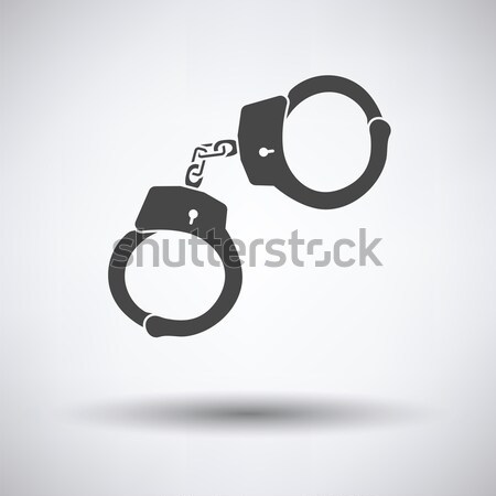Stock foto: Handschellen · Symbol · grau · Hand · Sicherheit · Recht