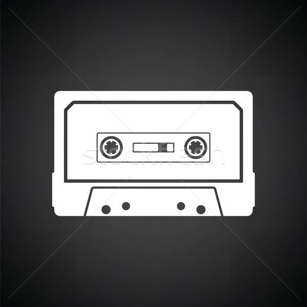 Audio casetă icoană negru alb muzică fundal Imagine de stoc © angelp
