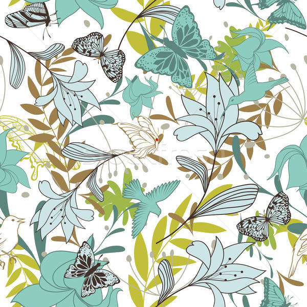Stock photo: Seamless floral pattern