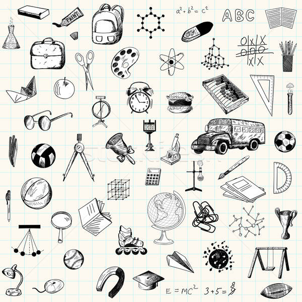 Set of doodle education icons Stock photo © angelp
