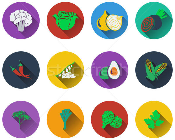 Set of vegetable icons  Stock photo © angelp