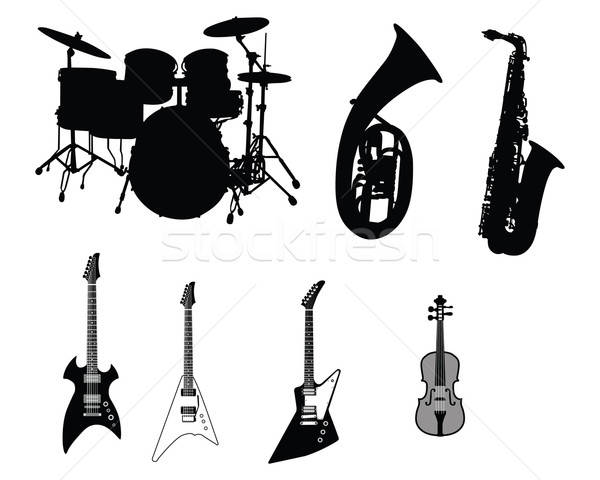 set of musical instruments Stock photo © angelp