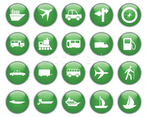 Stockfoto: Vervoer · ingesteld · verschillend · vector · web · icons
