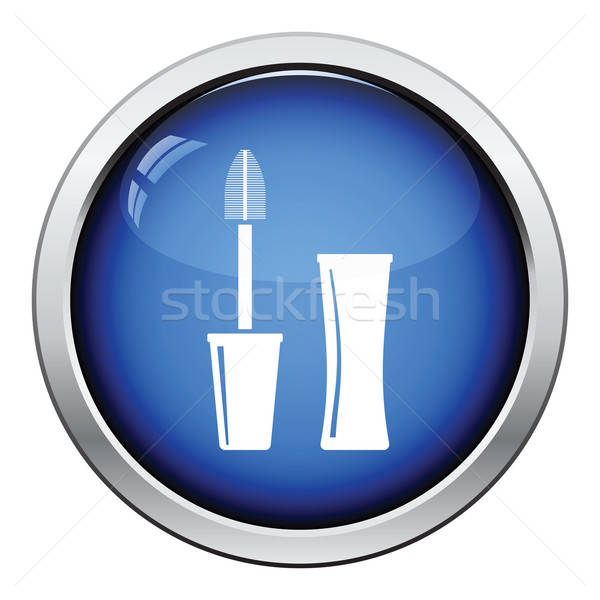 Mascara icon glanzend knop ontwerp oog Stockfoto © angelp