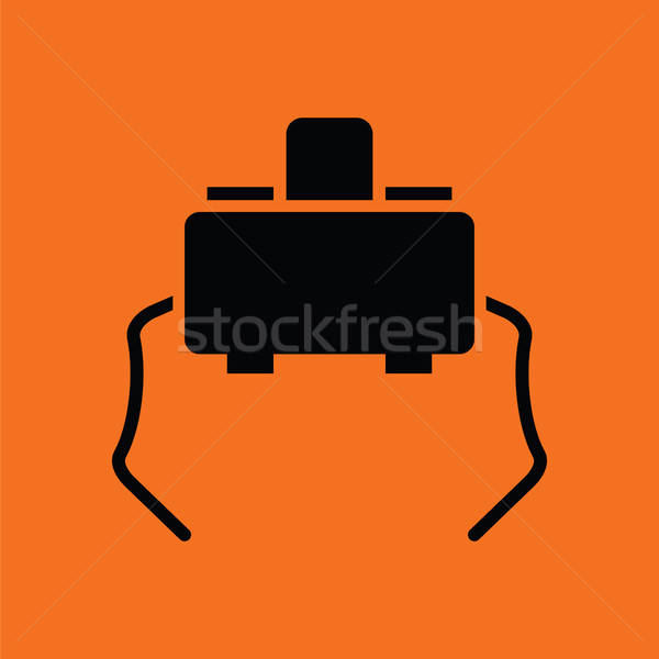 Mikro przycisk ikona pomarańczowy czarny kontakt Zdjęcia stock © angelp