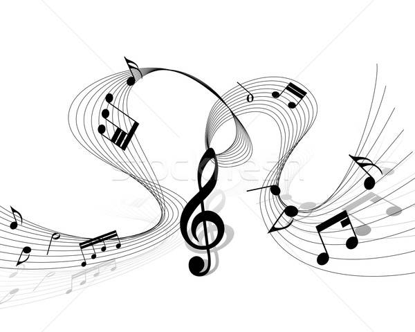 Jegyzetek személyzet vektor hangjegyek terv zene Stock fotó © angelp