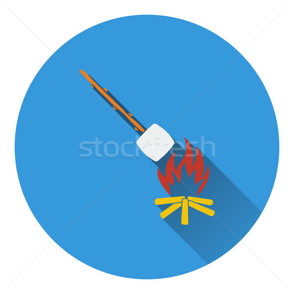 Icon of camping fire with roasting marshmallow  Stock photo © angelp