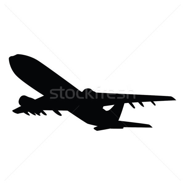 Avião silhueta branco negócio tecnologia fundo Foto stock © angelp