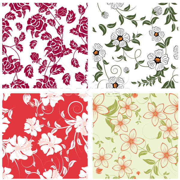 seamless floral backgrounds set Stock photo © angelp