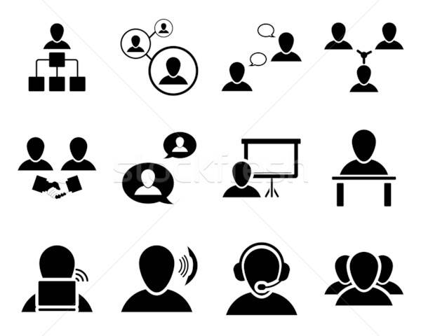 Office and people icon set Stock photo © angelp
