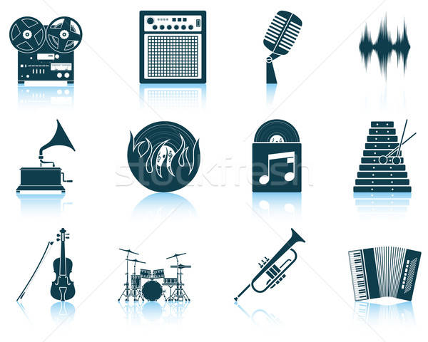 Set of musical icons Stock photo © angelp