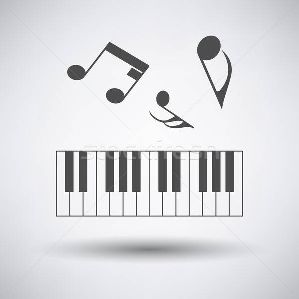 Klavier Tastatur Symbol grau Musik abstrakten Stock foto © angelp