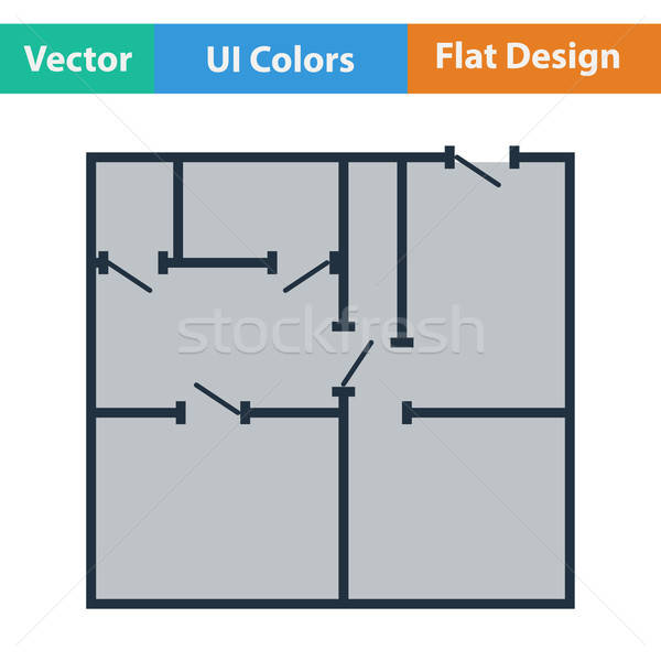 Foto stock: Projeto · ícone · apartamento · plano · ui · cores