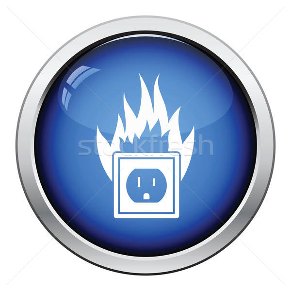 Electric outlet fire icon Stock photo © angelp