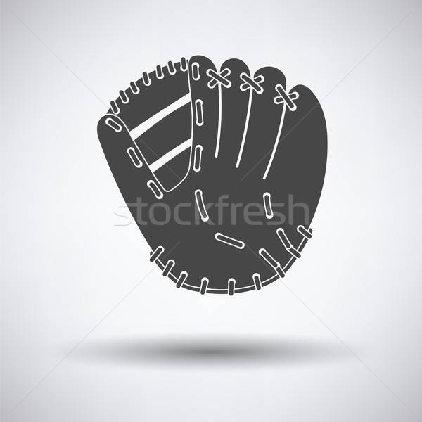 Beyzbol eldiveni ikon gri el spor beysbol Stok fotoğraf © angelp