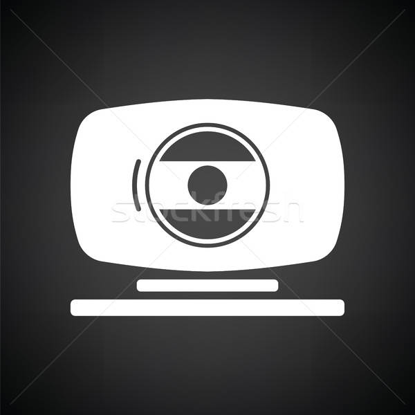 Webcam icoană negru alb Internet sticlă web Imagine de stoc © angelp