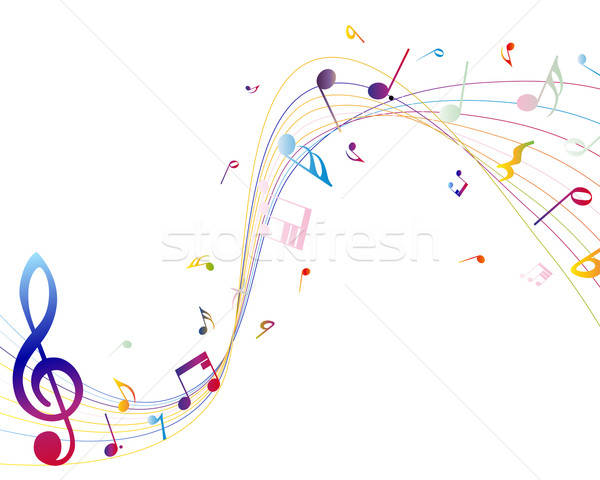 Stock photo: Multicolour  musical notes