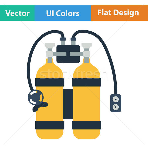 Flat design icon of scuba Stock photo © angelp