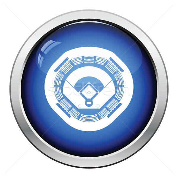Baseball stadion ikona przycisk projektu Zdjęcia stock © angelp