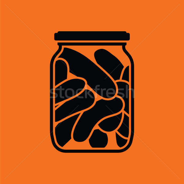 Dobozos uborkák ikon narancs fekete művészet Stock fotó © angelp
