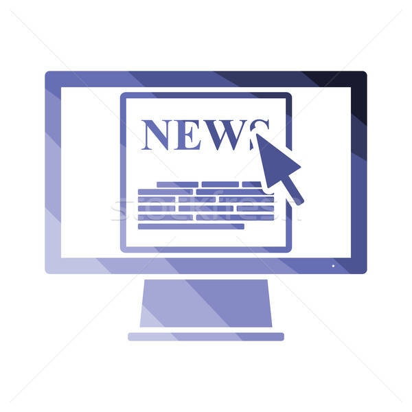 Monitor with news icon Stock photo © angelp