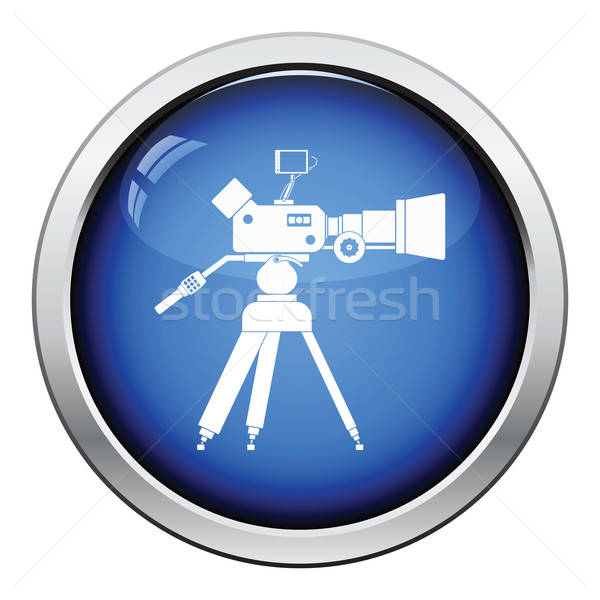Film kamera ikon fényes gomb terv férfi Stock fotó © angelp