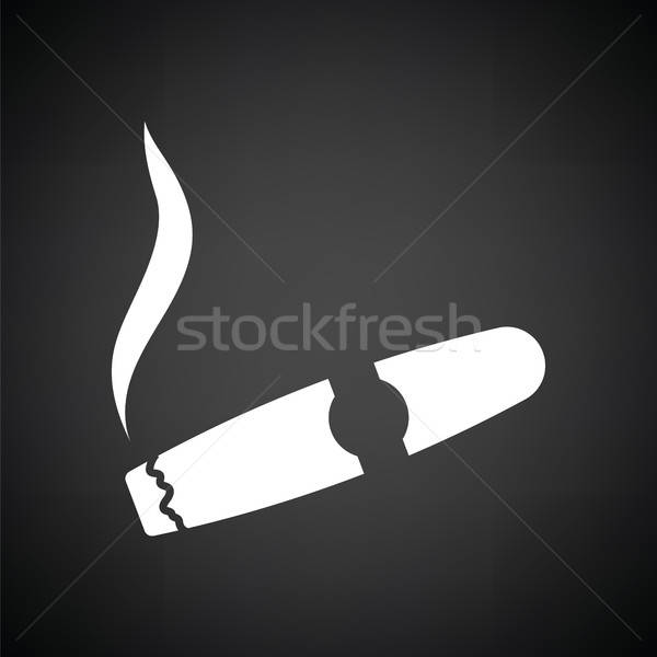 Zigarre Symbol schwarz weiß Papier Hintergrund Web Stock foto © angelp
