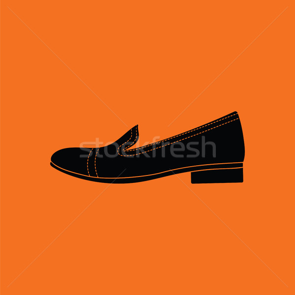 Donna basso scarpa icona arancione Foto d'archivio © angelp