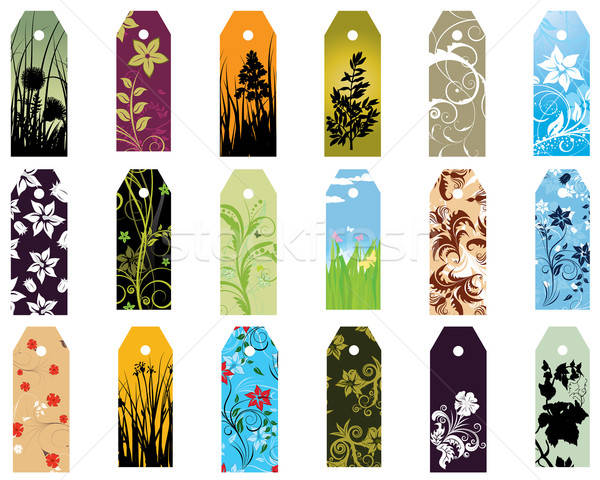 Lesezeichen Set unterschiedlich Vektor floral Design Stock foto © angelp