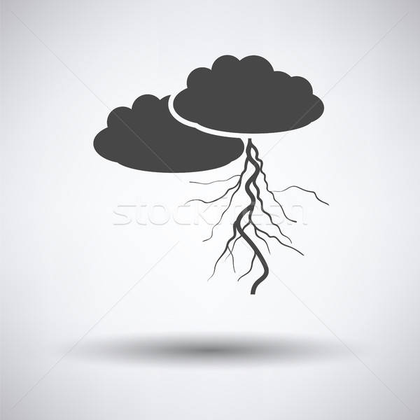 Clouds and lightning icon Stock photo © angelp