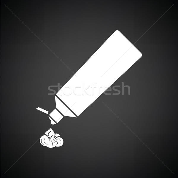Dentifrice tube icône blanc noir santé groupe [[stock_photo]] © angelp