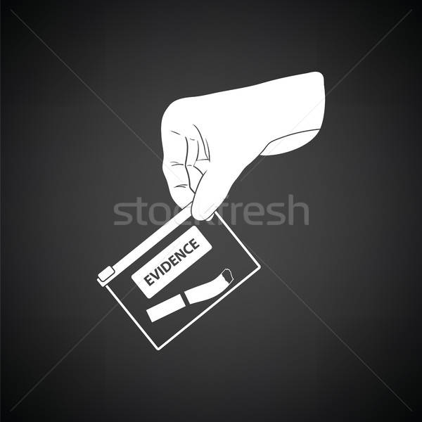 Hand holding evidence pocket icon Stock photo © angelp