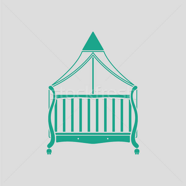 Cuna icono gris verde feliz casa Foto stock © angelp
