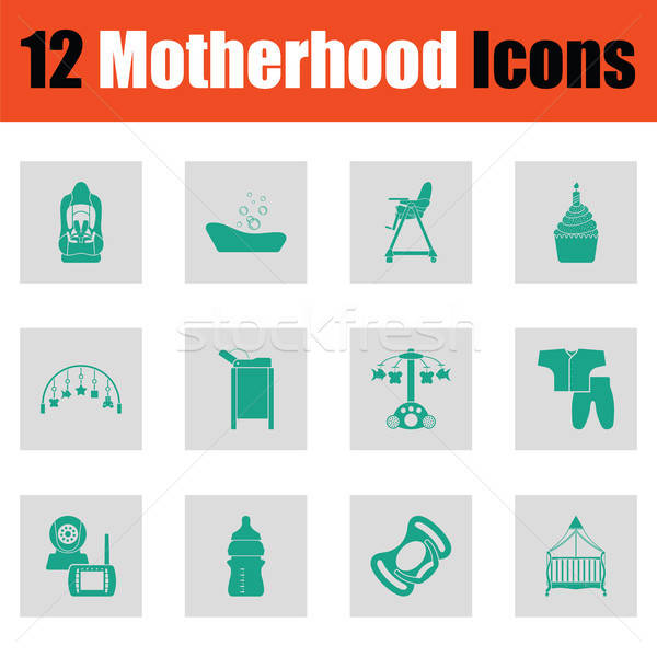 Motherhood icon set Stock photo © angelp