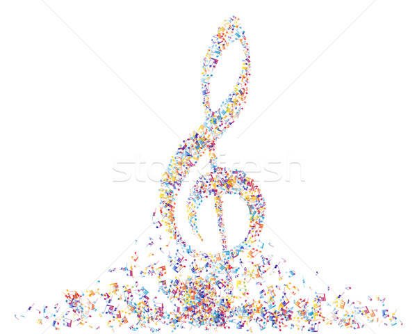 Multicolor musical note staff Stock photo © angelp