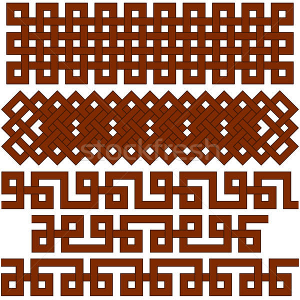 Oriental geometrical seamless borders Stock photo © angelp