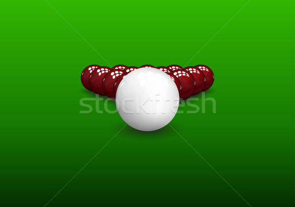 Snooker piramis golyók fényes zöld absztrakt Stock fotó © angelp