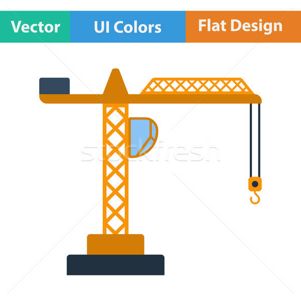 Flat design icon of crane Stock photo © angelp