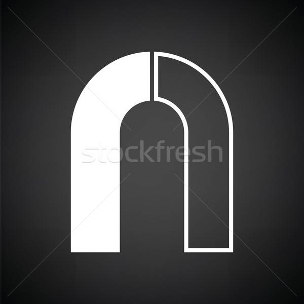 Magnes ikona czarno białe technologii metal dziedzinie Zdjęcia stock © angelp