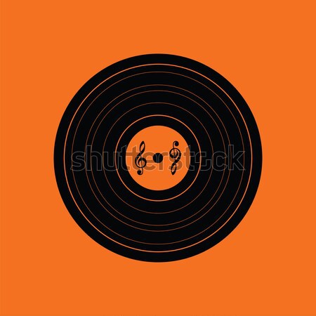 アナログ レコード アイコン オレンジ 黒 にログイン ストックフォト © angelp