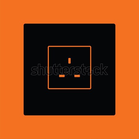 Marea britanie electric priza icoană negru alb semna Imagine de stoc © angelp