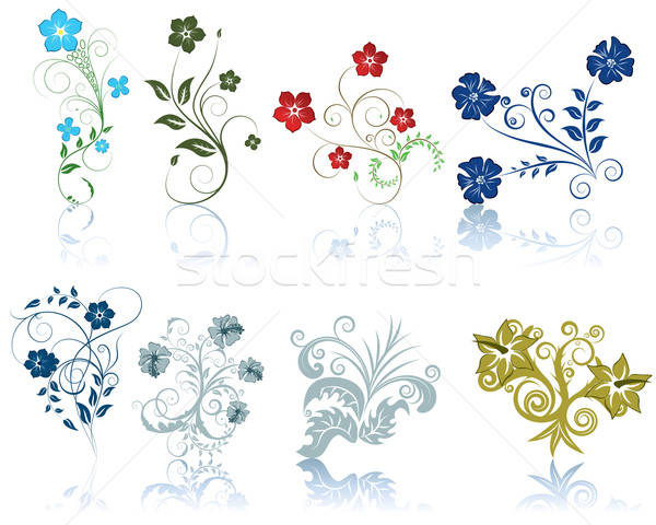 Set Blumen unterschiedlich Muster Stock foto © angelp