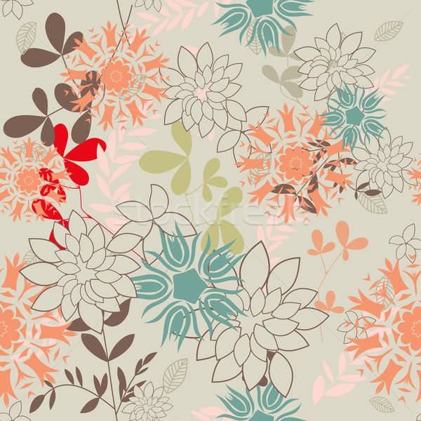 Stock photo: seamless floral pattern