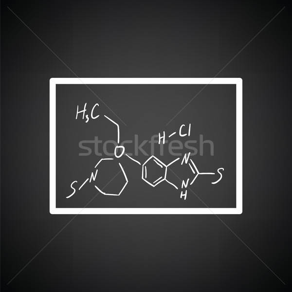 Ikon kémia képlet osztályterem iskolatábla feketefehér Stock fotó © angelp