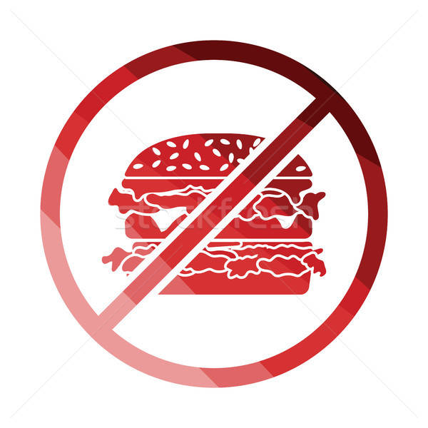 Stock photo:  Prohibited hamburger icon