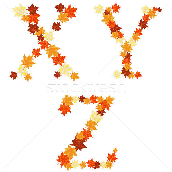 Autumn maples leaves letter Stock photo © angelp